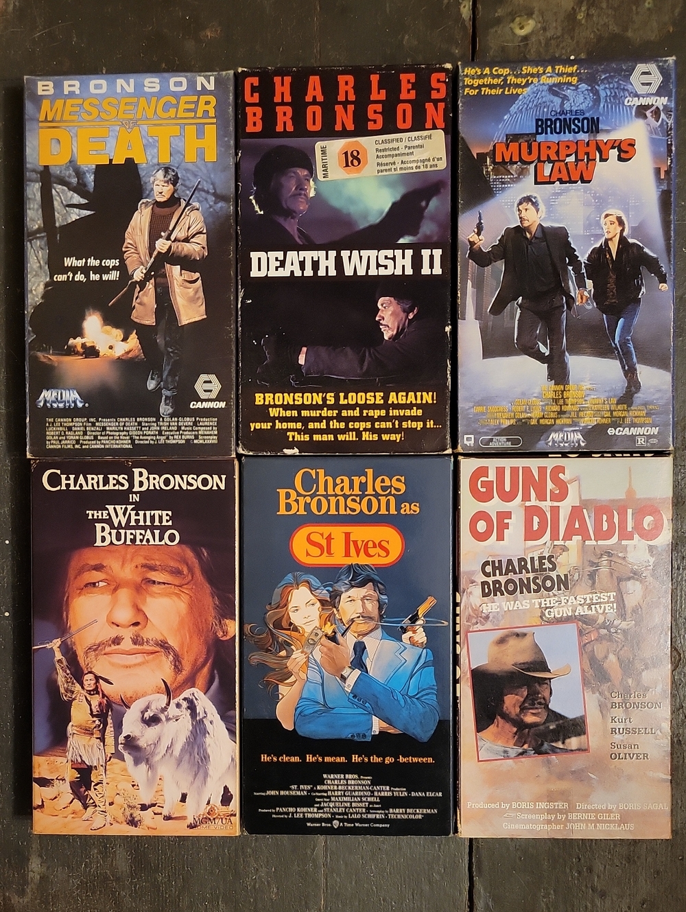 Charles Bronson VHS Movie Collection - Assorted Covers